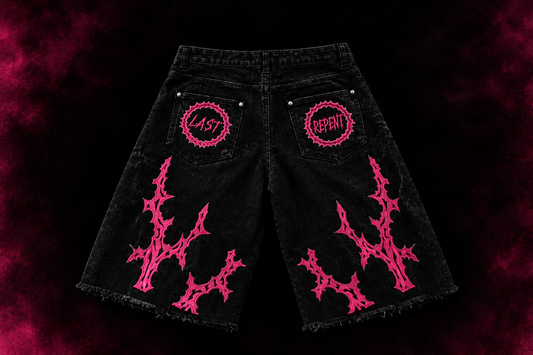 "ETERNAL THORNS" Oversized baggy Jorts