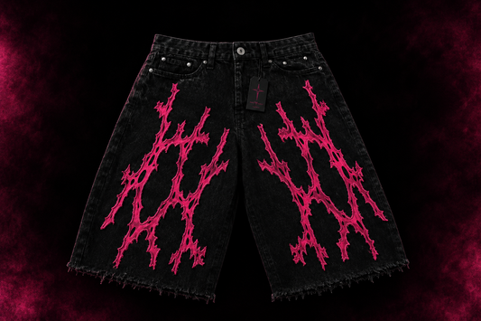 "ETERNAL THORNS" Oversized baggy Jorts